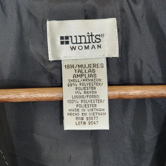 Black Pin Striped 18W Units Woman Blazer Plus Size - Picture 4 of 4